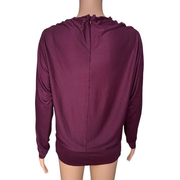 Ann Taylor Drape Neck Dolman Top blouse in plum color size M - Picture 3 of 6
